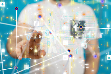 digital medical futuristic interface 3D rendering