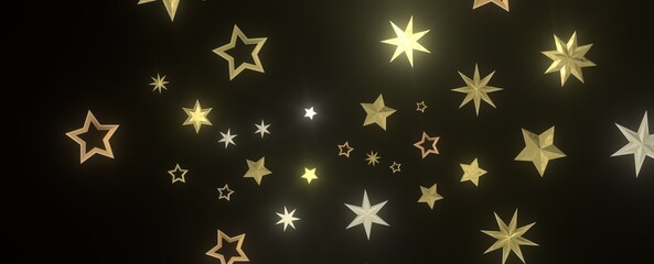 XMAS Stars - golden stars -