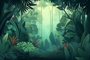 Lush jungle background. Generative AI