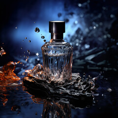 black bottle parfume - obrazy, fototapety, plakaty