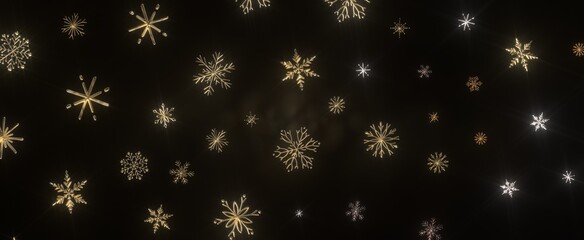 Falling snow at night. Bokeh lights