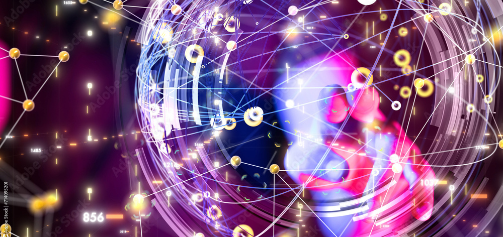 Poster abstract technology geometric and data