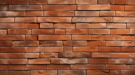Brick wall background, apricot color grunge texture or pattern for design. Generative ai