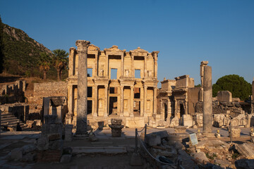 Celsus Library in ancient city Ephesus, Anatolia in Selcuk, Turkey. . High quality photo