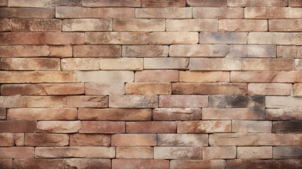 Brick wall background, beige colors grunge texture or pattern for design, wallpaper. Generative ai