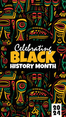 Black History Month Background, Post, and Stories Designs, flat vector