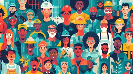 Celebrating Workforce Diversity - Embracing Inclusivity on International Labor Day - obrazy, fototapety, plakaty