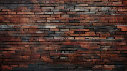 Brick wall background, black bean color grunge texture or pattern for design. Generative ai