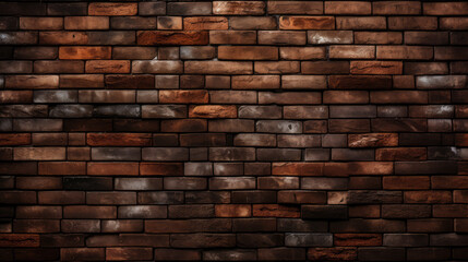 Fototapeta premium Brick wall background, black colorful grunge texture or pattern for design. Generative ai