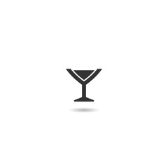 Wine glass icon with shadow