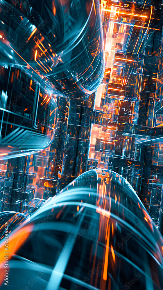  abstract computer architecture composition. information technology and artificial intelligence conce