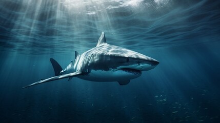 Great White Shark Fin Ocean Sea