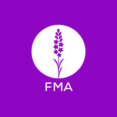 FMA letter logo design on colourful background. FMA creative initials letter logo concept. FMA letter design.
