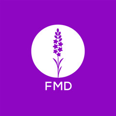 FMD letter logo design on colourful background. FMD creative initials letter logo concept. FMD letter design.

