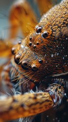 A close-up photo of a spider. Macro portrait of a spider.