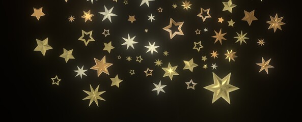 Cosmic Christmas Showers: Dynamic 3D Illustration of Descending Celestial Showers for the Holidays