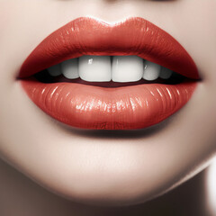 woman's lips macro