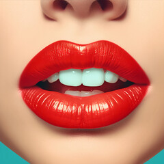 Obraz premium woman's lips macro