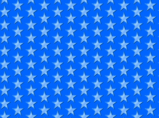 Seamless grid pattern of stars in blue - Illustration