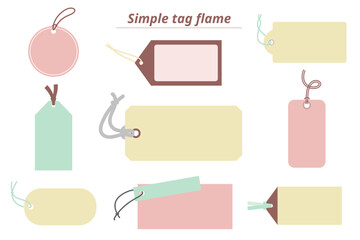 シンプルなタグのフレームイラストセット