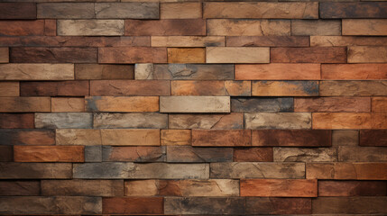 Brick wall background, earth tones grunge texture or pattern for design, wallpaper. Generative ai