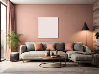 Interior Living Room Wall Mockup
