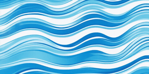 Vector ocean wave line blue and white background. Ocean sea art with natural template. Seamless soft blue ocean pattern wave water background.