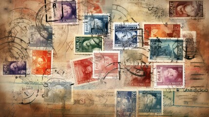 postage stamps background