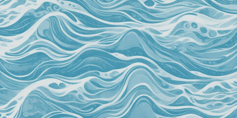 Seamless wave water ocean soft blue curve line background. Vector sea, wave, water background.