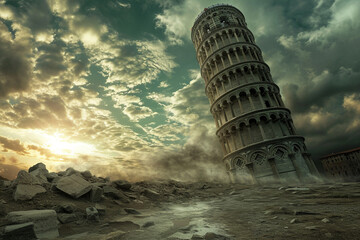 leaning tower of pisa surreal