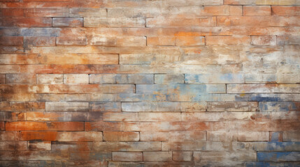 Brick wall background, light colorful grunge texture or pattern for design. Generative ai