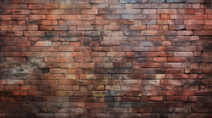 Brick wall background, muted colorful grunge texture or pattern for design. Generative ai