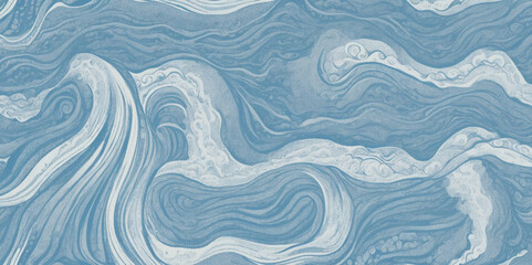 Obraz premium Abstract vector ocean wave soft blue and white background. Seamless pattern with blue waves.
