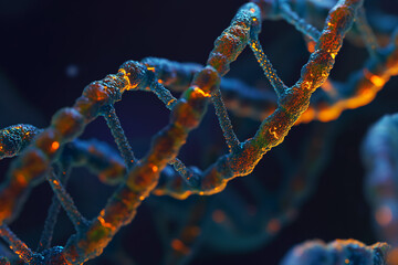 DNA molecule. DNA is a molecule that contains the genetic instructions for living organisms. - obrazy, fototapety, plakaty