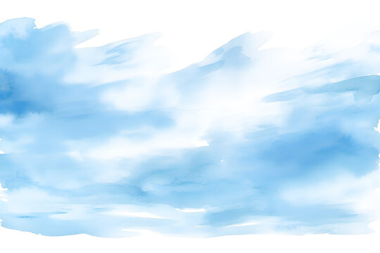 watercolor blue sky background. watercolor background with clouds.