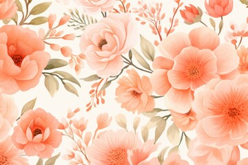 Pastel natural pattern colored in peach fuzz color of the year