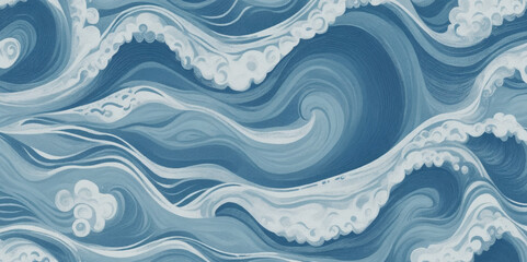 Sea water ocean wave vector background. Blue water ocean sea wave seamless background.