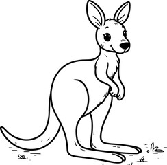kangaroo illustration for coloring book