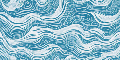 Abstract surface ocean water wave, seamless blue water ocean wave background. Blue water ocean surfing wave.
