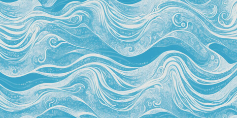 Abstract surface ocean water wave, seamless blue water ocean wave background. Blue water ocean surfing wave.