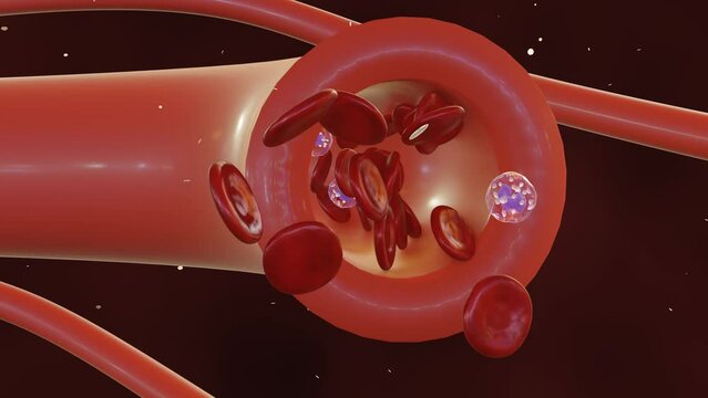 3d animation of Vasodilation is the medical term for when blood vessels relax and widen. This increases blood flow and lowers blood pressure	