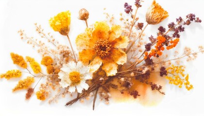 autumn leaves on white background