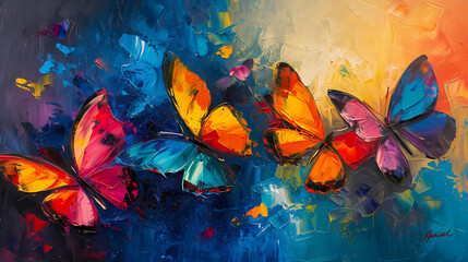 watercolor background with butterflies