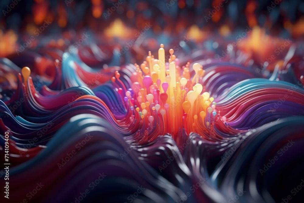 Wall mural mesmerizing 3d multicolor visualization.