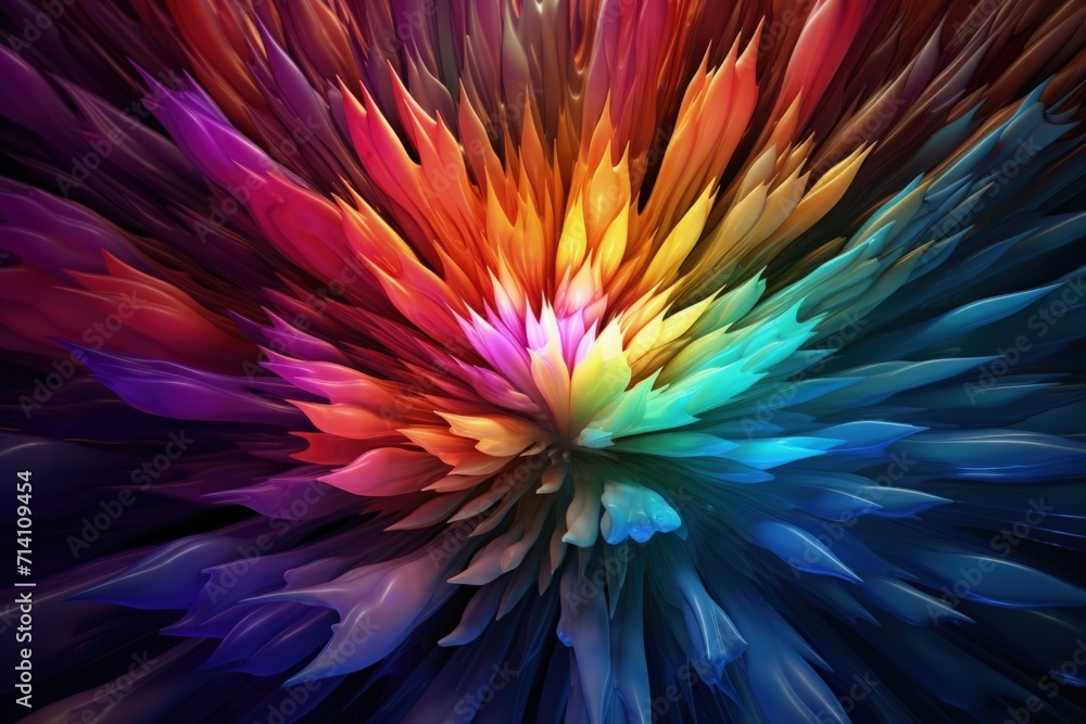 Wall mural abstract multicolor spectrum in stunning 3d render.