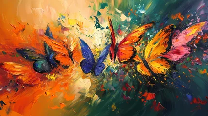Foto auf Alu-Dibond Schmetterlinge im Grunge watercolor butterflies