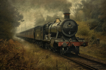 Naklejka premium old english train