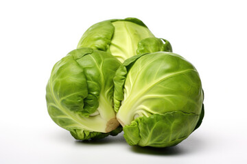 Fototapeta premium Brussels sprouts vegetable, isolated white background