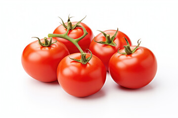 Bunch of tomatoes, isolated white background