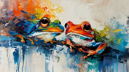 Fototapeten painting of two frogs © Manja